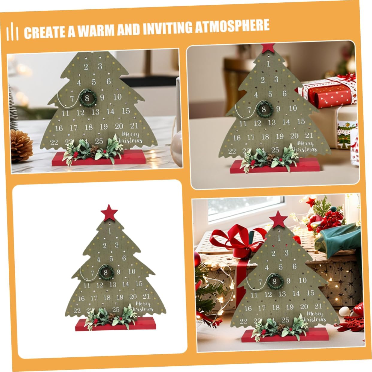 2026 Christmas Tree Advent Calendar - 1 Piece - Office Decoration - Holiday Countdown Function - Festive Charm V1258-DP02-BOL-390