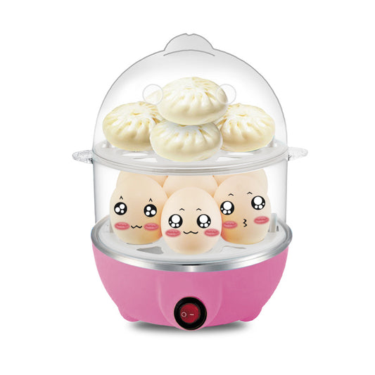 Electric Egg Cooker Steamer with Timer Auto Shut-Off 14 Egg Capacity 350W Double Layer Multifunctional for V1258-DP02-BOL-392