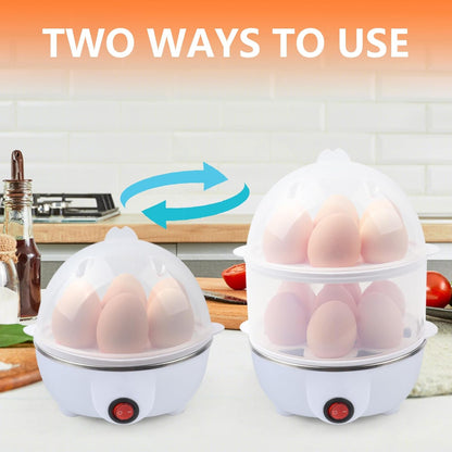 Electric Egg Cooker Steamer with Timer Auto Shut-Off 14 Egg Capacity 350W Double Layer Multifunctional for V1258-DP02-BOL-392