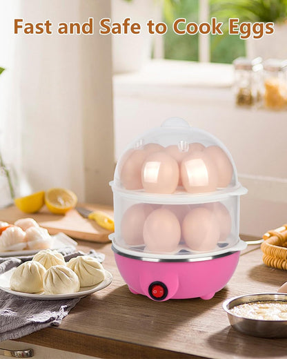 Electric Egg Cooker 14 Egg Capacity Double Layer with Timer Automatic Shut-Off 350W Multifunctional for V1258-DP02-BOL-393