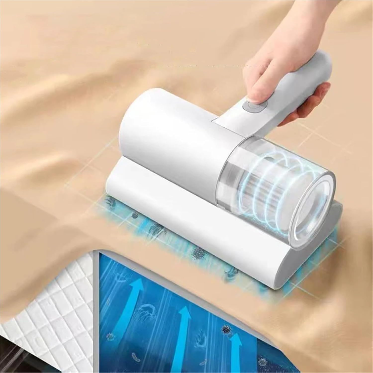 1200mAh Cordless Handheld Vacuum Cleaner White Compact Portable for Mattress Pillow Clothes Sofa Carpet V1258-DP02-BOL-396