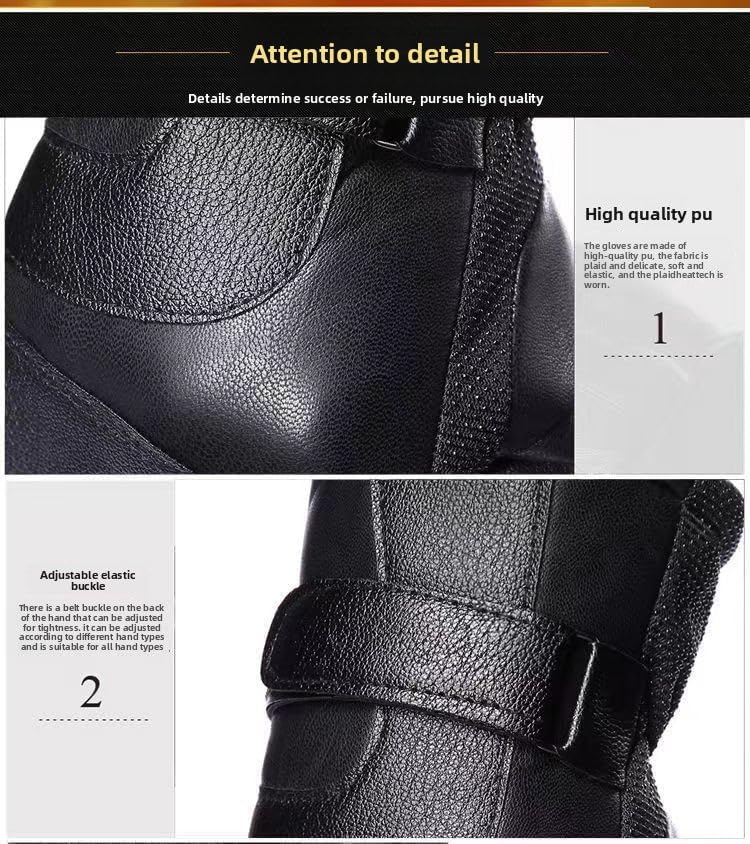 Men's Black Winter Gloves Thick Fleece Lined Warm for Outdoor Cycling Skiing V1258-DP02-BOL-399