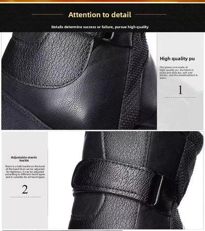 Men's Black Winter Gloves Thick Fleece Lined Warm for Outdoor Cycling Skiing V1258-DP02-BOL-399