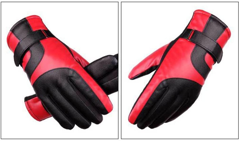 Men's Red Winter Gloves Thick Fleece Warmth for Outdoor Cycling Skiing V1258-DP02-BOL-400