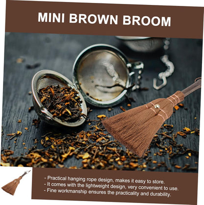 Mini Broom Brown Lightweight Durable Hanging Eye for Kitchen Camping 1 Piece V1258-DP02-BOL-41