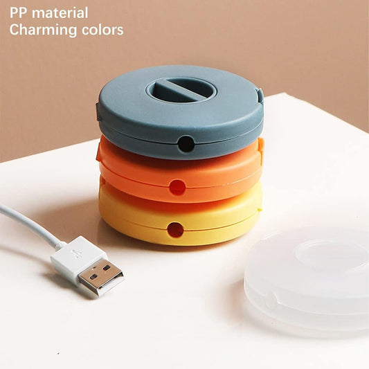 4-Piece Cable Organizer Set - Retractable Cable Winder - Multiple Colors - Portable Cord Management - Ideal V1258-DP02-BOL-417