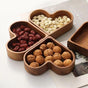 4-Piece Heart-Shaped Wooden Bowl Set Snack Fruit Dried Food Nut Candy Storage Decorative Display Bowls V1258-DP02-BOL-42
