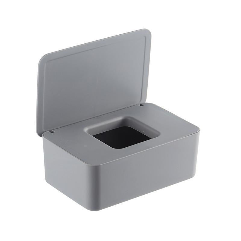 Grey Wet Wipes Dispenser 18x11x7cm Dustproof Multifunctional V1258-DP02-BOL-420