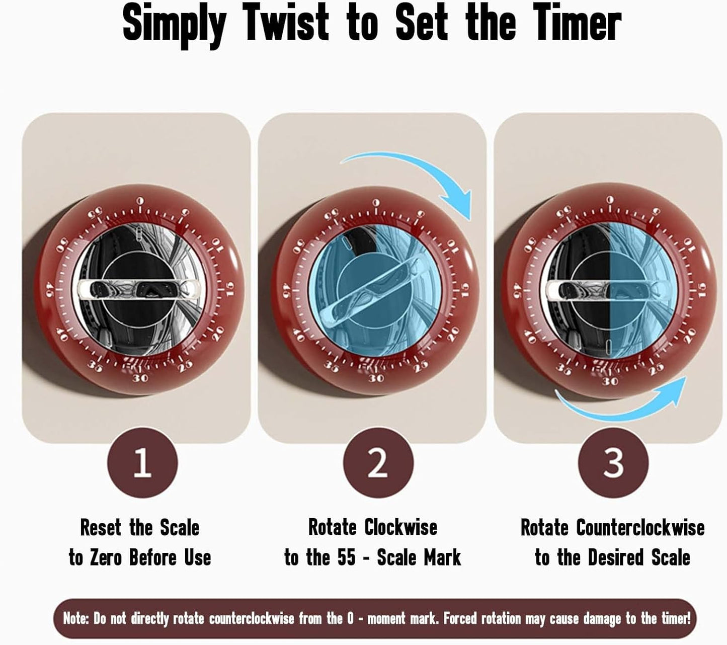 Magnetic Digital Kitchen Timer Red Countdown Timer Up to 60 Minutes Ideal for Cooking Office Tasks and V1258-DP02-BOL-424