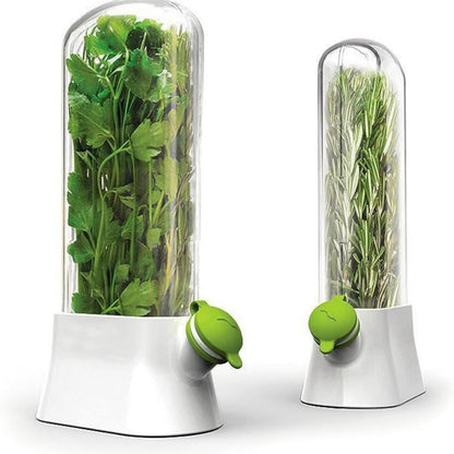White Food Storage Container with Water Reservoir for Vegetables and Herbs 1 Piece V1258-DP02-BOL-43