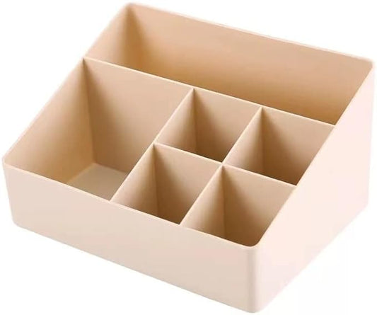 Apricot Cosmetic Storage Box with 6 Compartments - Skincare Organizer and Jewelry Holder V1258-DP02-BOL-431