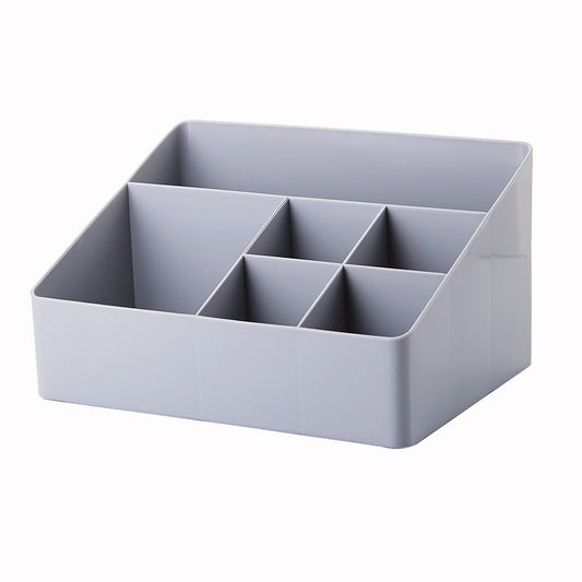 Gray Blue Cosmetic Storage Box 6 Compartments Organizer for Skincare and Jewelry V1258-DP02-BOL-432