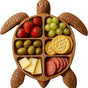 9.4 Inch Wooden Serving Board for Cheese Fruit Snacks Kitchen Parties 1.2 Inch Height V1258-DP02-BOL-434