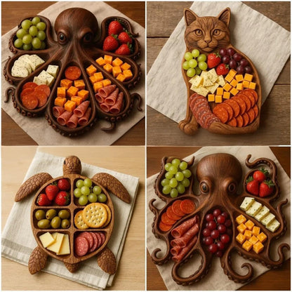 9.4 Inch Wooden Serving Board for Cheese Fruit Snacks Kitchen Parties 1.2 Inch Height V1258-DP02-BOL-434