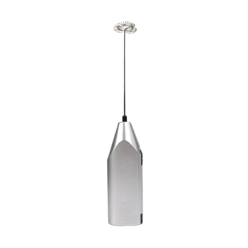 Electric Milk Frother Silver Handheld Mini Coffee Blender No Battery Required V1258-DP02-BOL-435