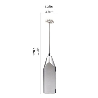 Electric Milk Frother Silver Handheld Mini Coffee Blender No Battery Required V1258-DP02-BOL-435
