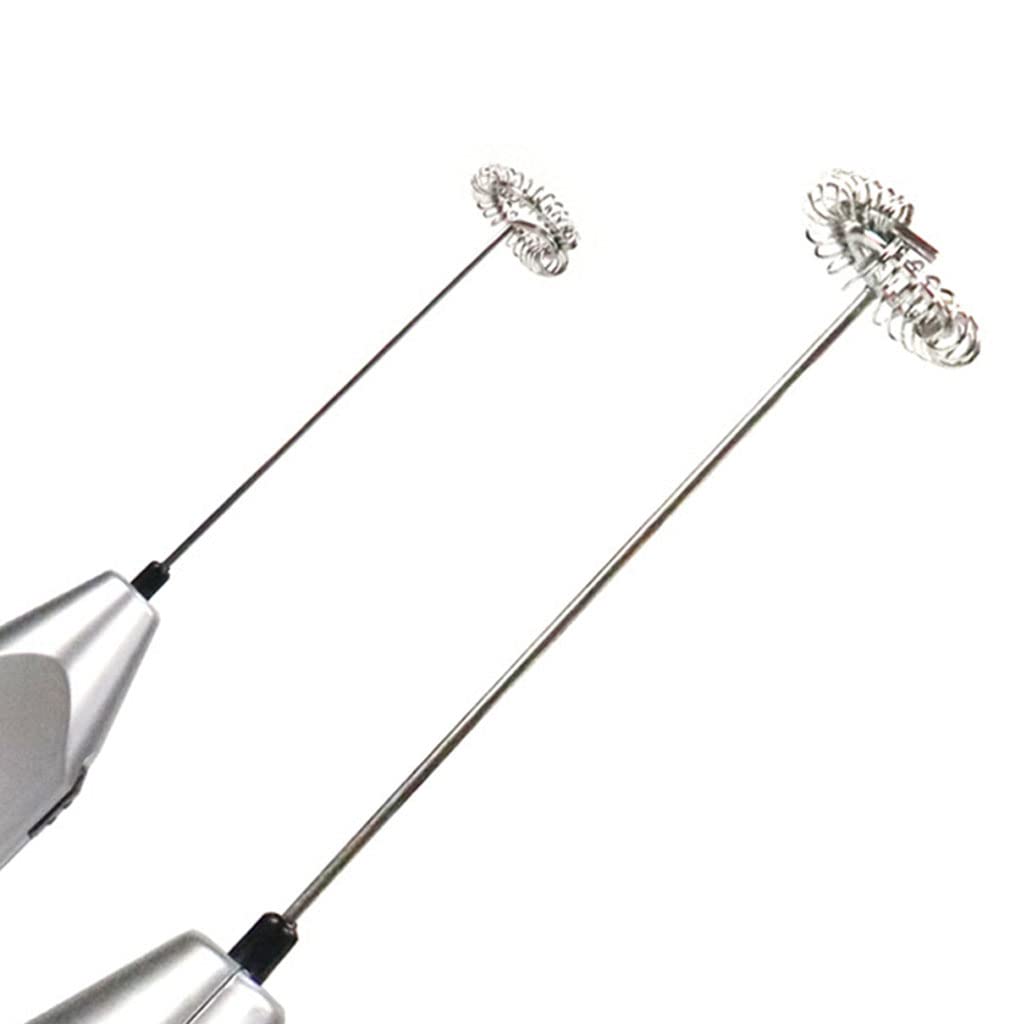 Electric Milk Frother Silver Handheld Mini Coffee Blender No Battery Required V1258-DP02-BOL-435