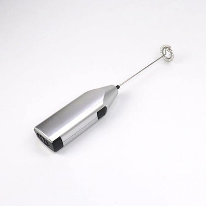 Electric Milk Frother Silver Handheld Mini Coffee Blender No Battery Required V1258-DP02-BOL-435