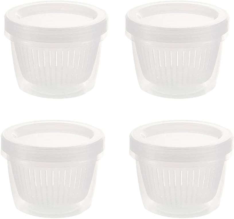 4 Pack 0.5L Plastic Storage Boxes with Lids and Filter - Stackable Organizing Containers V1258-DP02-BOL-44