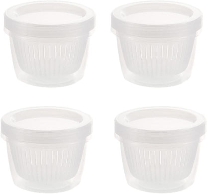 4 Pack 0.5L Plastic Storage Boxes with Lids and Filter - Stackable Organizing Containers V1258-DP02-BOL-44