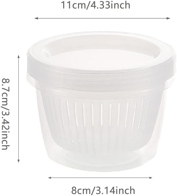 4 Pack 0.5L Plastic Storage Boxes with Lids and Filter - Stackable Organizing Containers V1258-DP02-BOL-44