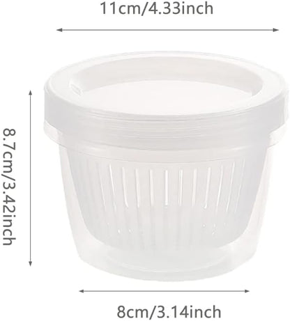 4 Pack 0.5L Plastic Storage Boxes with Lids and Filter - Stackable Organizing Containers V1258-DP02-BOL-44