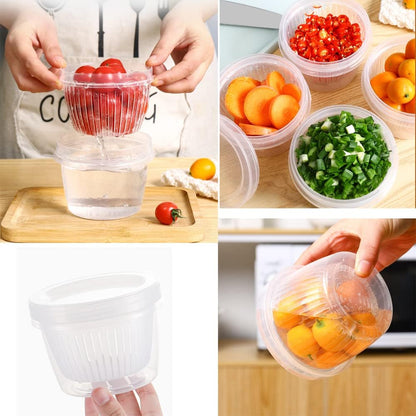 4 Pack 0.5L Plastic Storage Boxes with Lids and Filter - Stackable Organizing Containers V1258-DP02-BOL-44