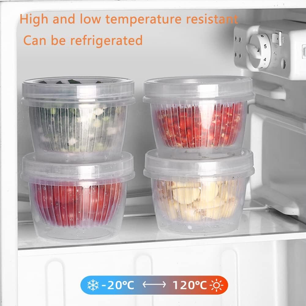 4 Pack 0.5L Plastic Storage Boxes with Lids and Filter - Stackable Organizing Containers V1258-DP02-BOL-44
