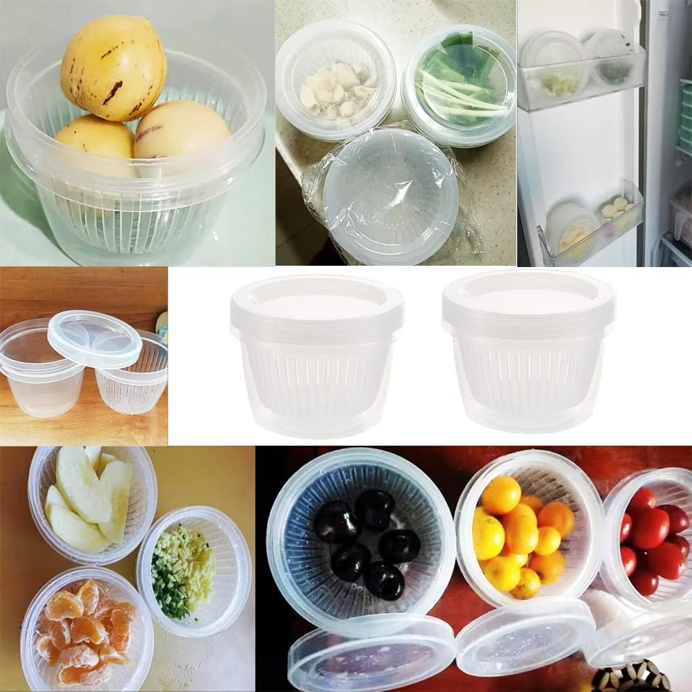 4 Pack 0.5L Plastic Storage Boxes with Lids and Filter - Stackable Organizing Containers V1258-DP02-BOL-44
