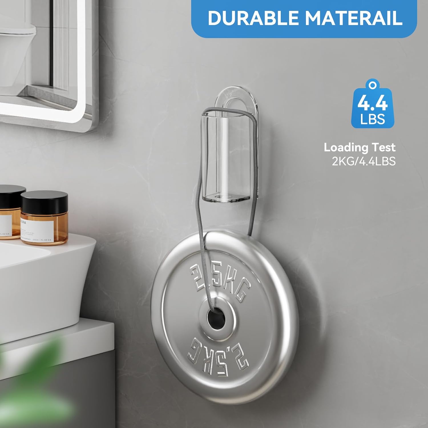 2 Pack Transparent Electric Toothbrush Organizer Wall Mounted Self Adhesive Toothbrush Holder for Bathroom V1258-DP02-BOL-442