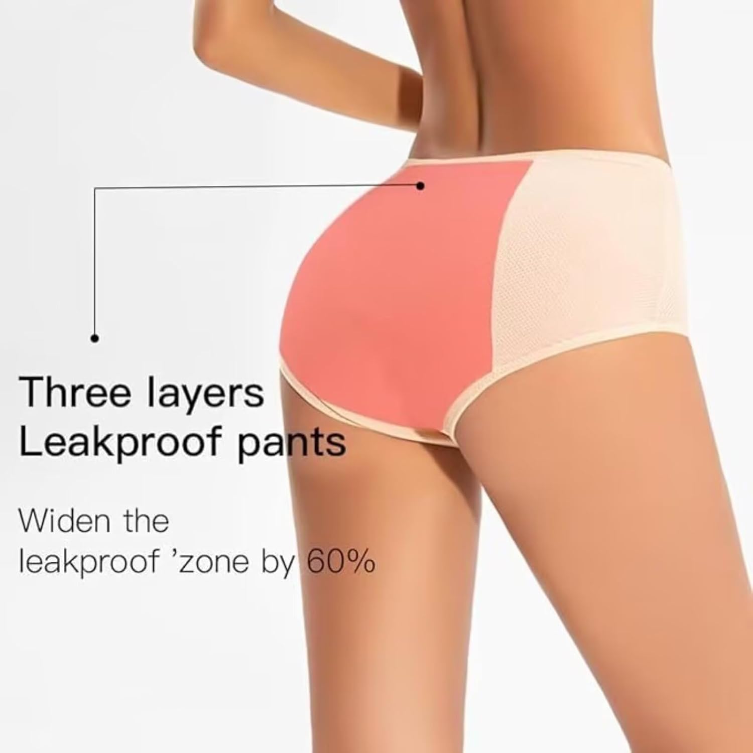 Women's 8-Pack L Size Multi-Colour Leakproof Briefs Underwear V1258-DP02-BOL-446