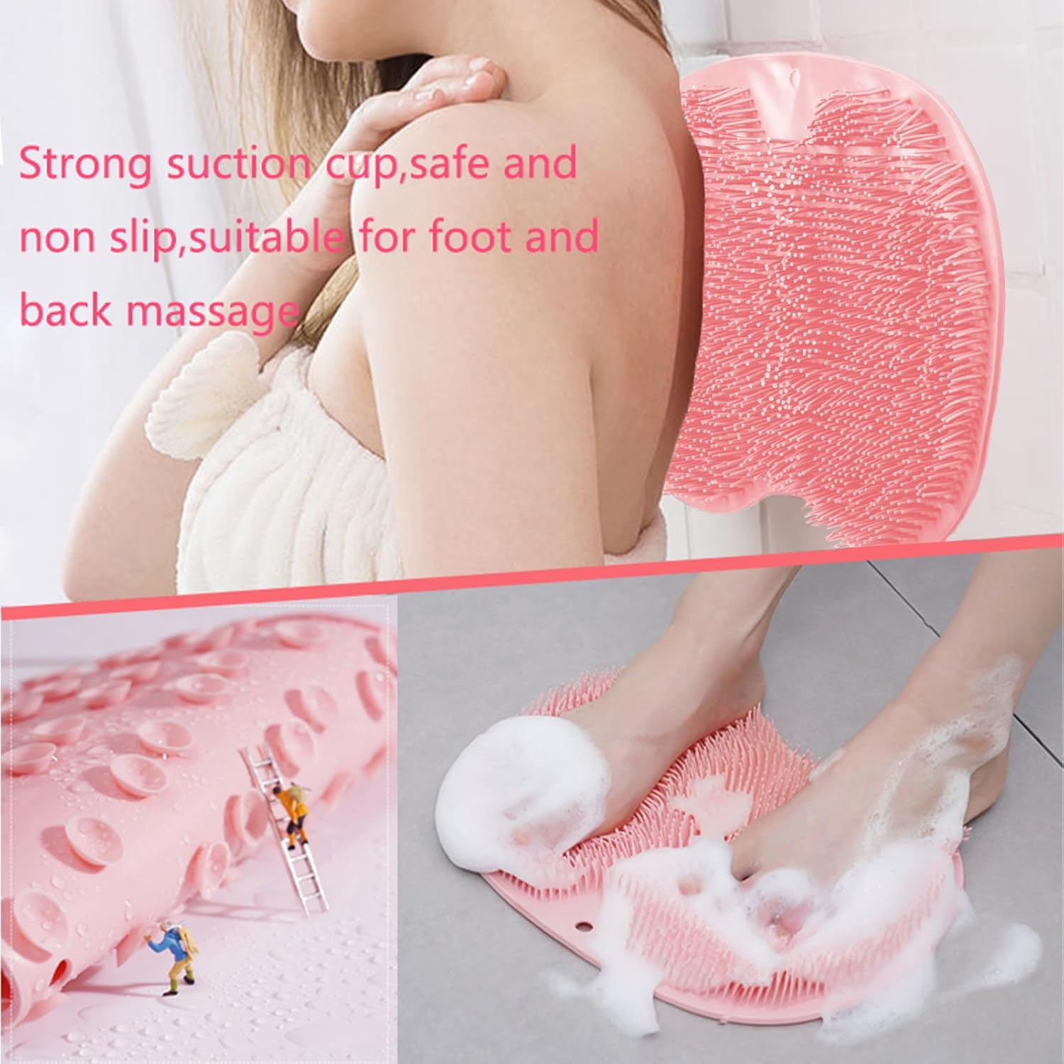 Multifunctional Non-Slip Bath Mat with Suction Cups for Shower and Bathtub V1258-DP02-BOL-448