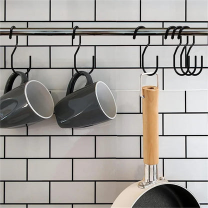 10 Black Stainless Steel Hooks for Kitchen Bathroom Garage V1258-DP02-BOL-449