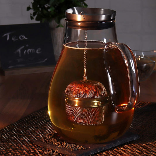 2 Pack Stainless Steel Tea Strainers with Chain 6.5cm Fine Mesh for Loose Tea Herbs Spices V1258-DP02-BOL-450