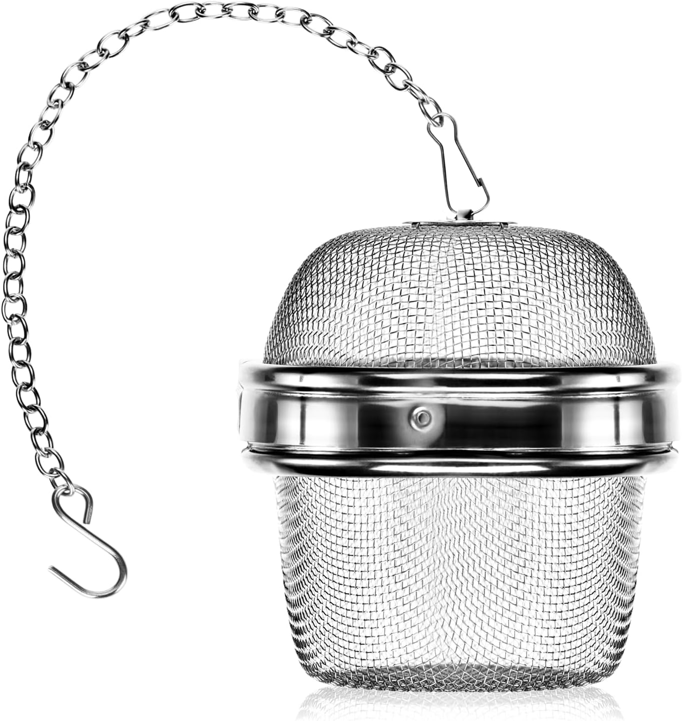 2 Pack Stainless Steel Tea Strainers with Chain 6.5cm Fine Mesh for Loose Tea Herbs Spices V1258-DP02-BOL-450