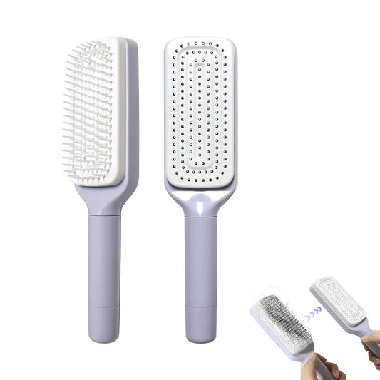 Women's Purple Anti-Static Hair Brush with Massage Function Retractable Design Suitable for Fine Hair Easily V1258-DP02-BOL-453