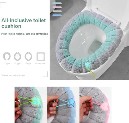 Toilet Seat Covers Set of 3 Universal with Handles Soft Comfortable for Bathroom Use V1258-DP02-BOL-455