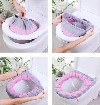 Toilet Seat Covers Set of 3 Universal with Handles Soft Comfortable for Bathroom Use V1258-DP02-BOL-455