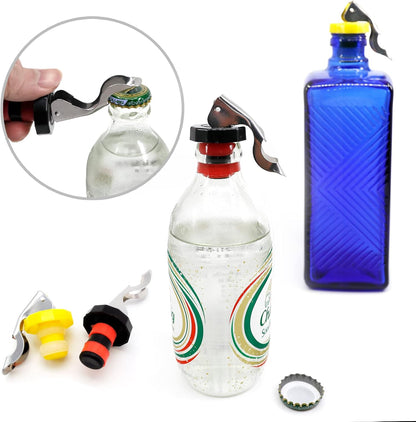 6 Pack Silicone Vacuum Bottle Stoppers Red Yellow Black for Wine Champagne Beer Whisky Soft Drinks Water V1258-DP02-BOL-456