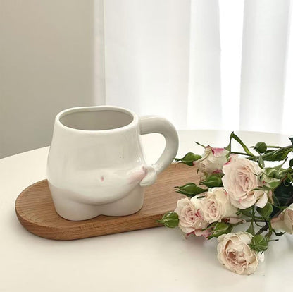 1 Piece 320ml White Ceramic Mug - Coffee Mug, Tea Mug, Water Cup - Suitable for Tea, Latte and Milk V1258-DP02-BOL-459