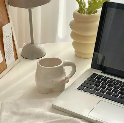 1 Piece 320ml White Ceramic Mug - Coffee Mug, Tea Mug, Water Cup - Suitable for Tea, Latte and Milk V1258-DP02-BOL-459
