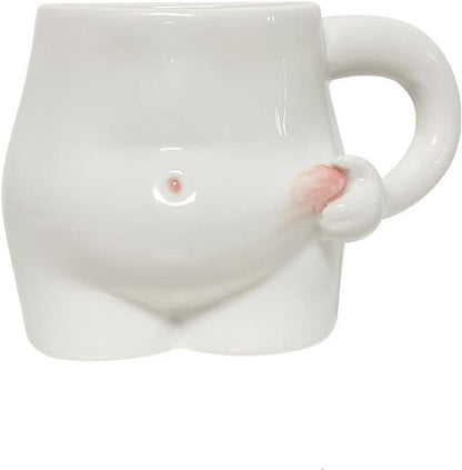 1 Piece 320ml White Ceramic Mug - Coffee Mug, Tea Mug, Water Cup - Suitable for Tea, Latte and Milk V1258-DP02-BOL-459
