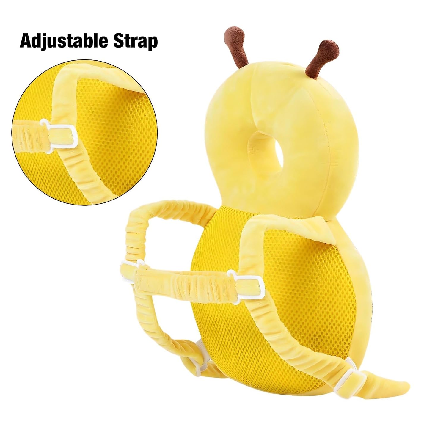 Adjustable Kids Safety Pillow 30cm x 18cm Yellow Toddler Head Protector Cushion for Safe Playtime V1258-DP02-BOL-462