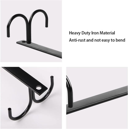 Under Cabinet Industrial Mug Holder - Space-Saving Hanging Rack for Mugs, Cups & Kitchen Accessories - 4 V1258-DP02-BOL-463