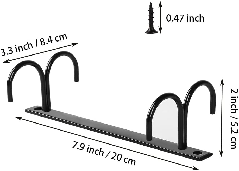 Under Cabinet Industrial Mug Holder - Space-Saving Hanging Rack for Mugs, Cups & Kitchen Accessories - 4 V1258-DP02-BOL-463