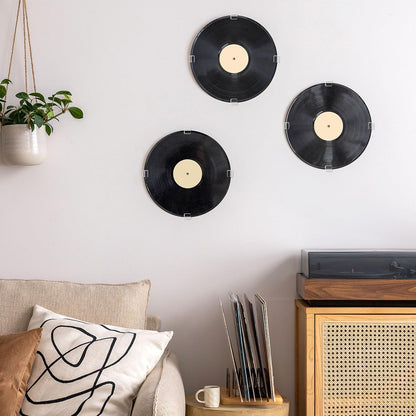 12 Pack Acrylic Transparent Vinyl Record Holder Wall Mount No Drilling Required Display Rack V1258-DP02-BOL-466