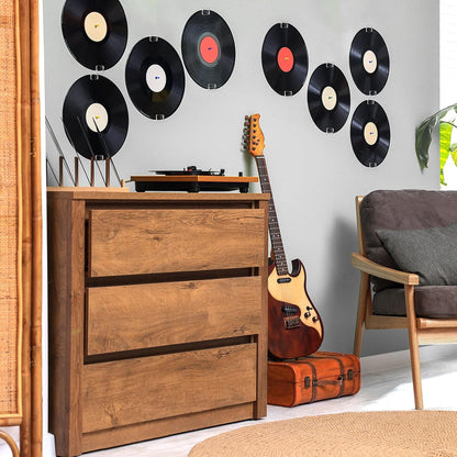 12 Pack Acrylic Transparent Vinyl Record Holder Wall Mount No Drilling Required Display Rack V1258-DP02-BOL-466