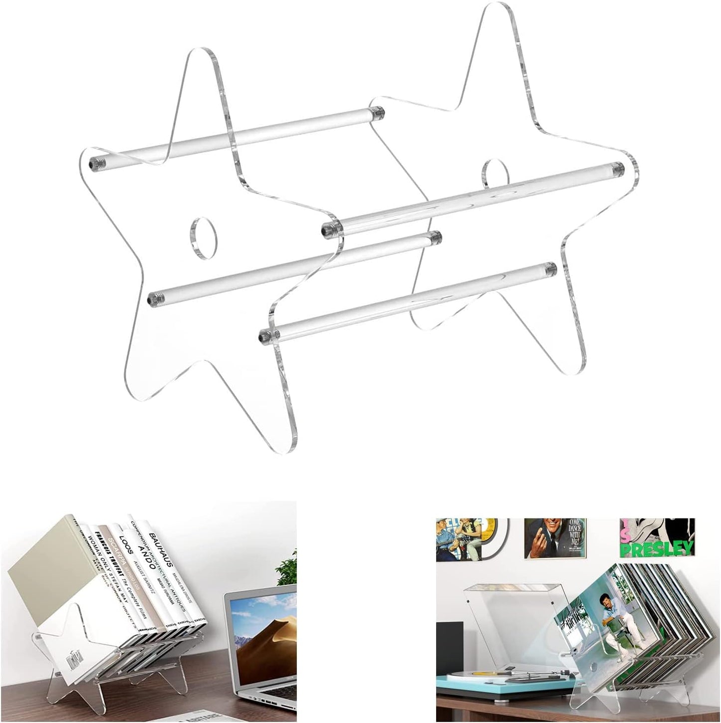 1 Piece Transparent Vinyl Record Holder Storage System Organizer for LP Records V1258-DP02-BOL-467