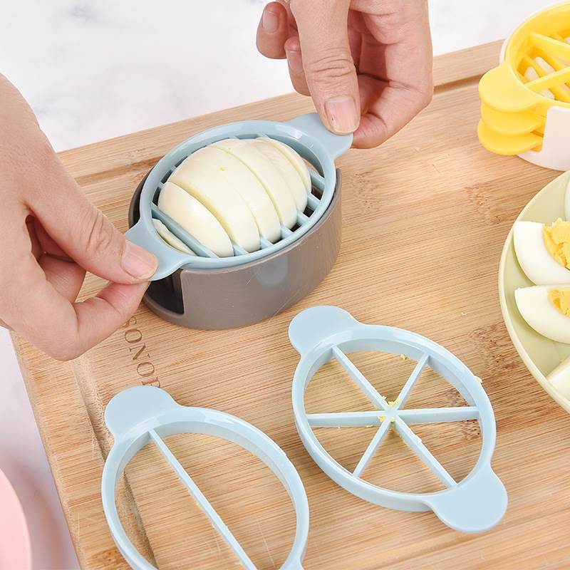 3-in-1 Multifunctional Egg Slicer for Hard-Boiled Eggs Blue Grey Kitchen Gadget V1258-DP02-BOL-468