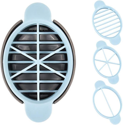 3-in-1 Multifunctional Egg Slicer for Hard-Boiled Eggs Blue Grey Kitchen Gadget V1258-DP02-BOL-468